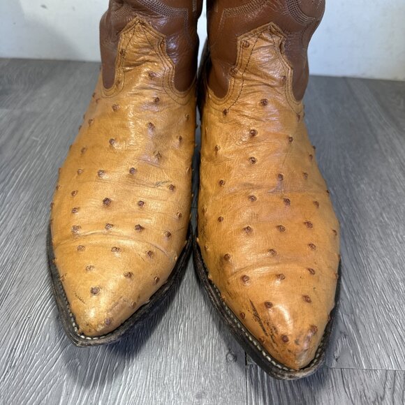 Vintage Nocona Full Quill Ostrich Western rodeo Cowboy boots 12 D main image 3